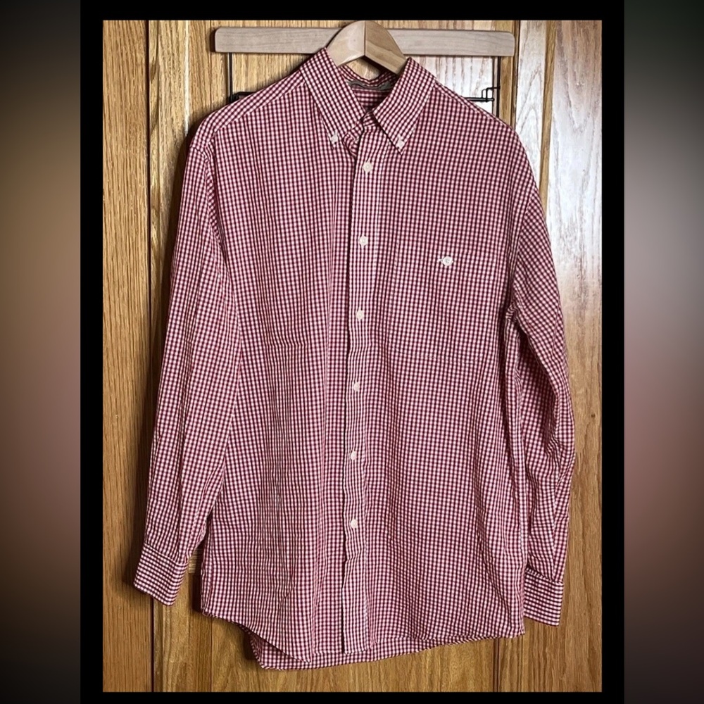 Vintage Orvis Button-Down Shirt Men’s Medium Red White Plaid Casual Lightweight